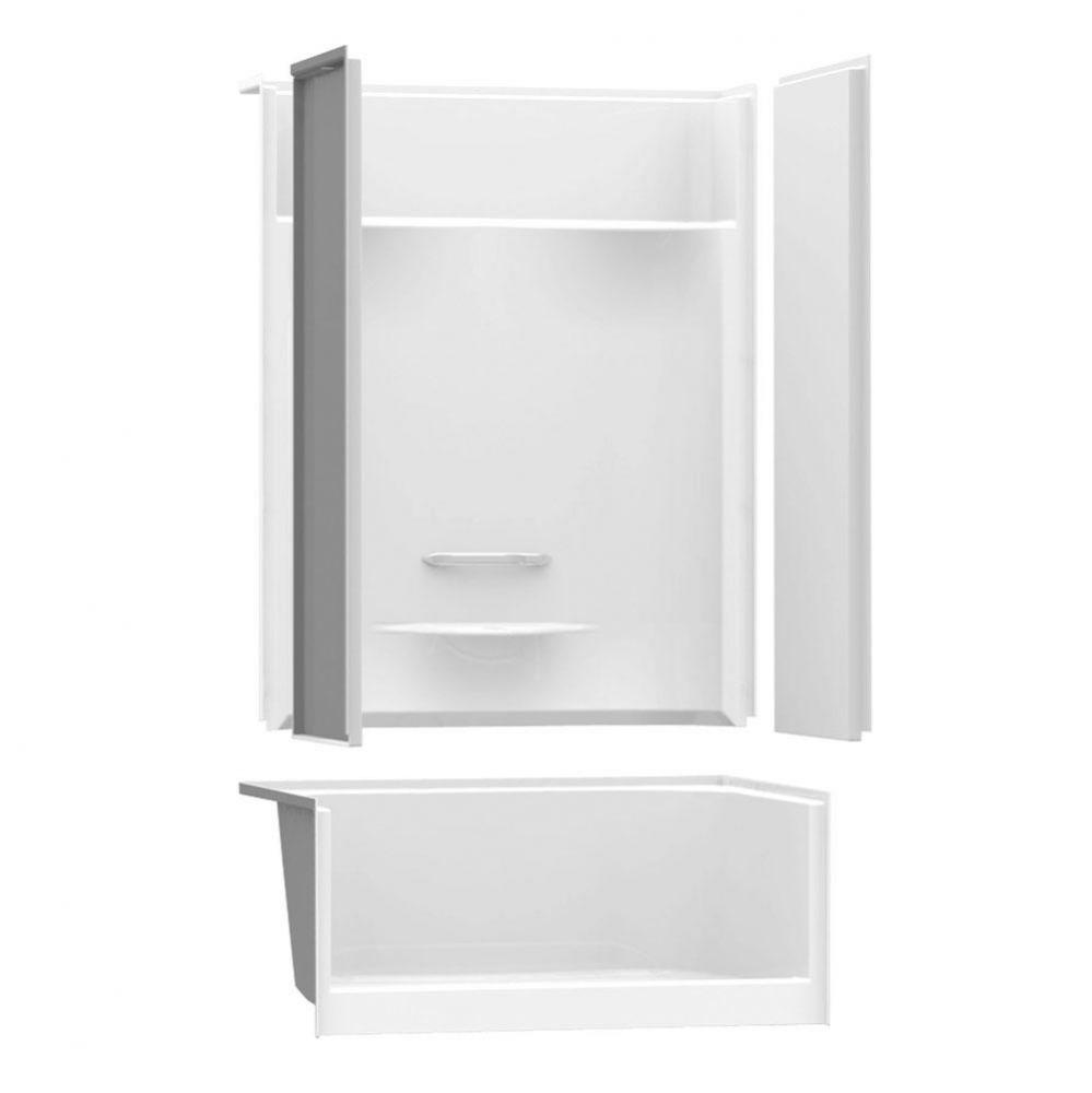 KDS 3448 47.875 in. x 33.625 in. x 80.125 in. 4-piece Alcove Shower with Left Seat, Center Drain i