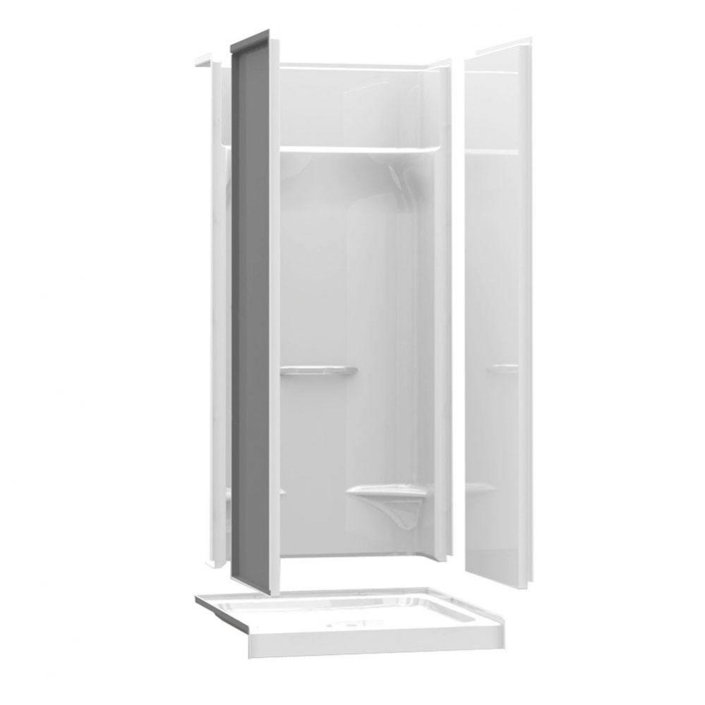 KDS 3636 AFR 35.875 in. x 36 in. x 79.5 in. 4-piece Alcove Shower with No Seat, Center Drain in Wh