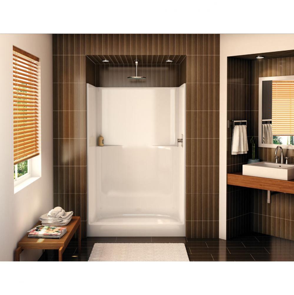 NS-48 48 in. x 35.25 in. x 72 in. 1-piece Alcove Shower with No Seat, Center Drain in Biscuit