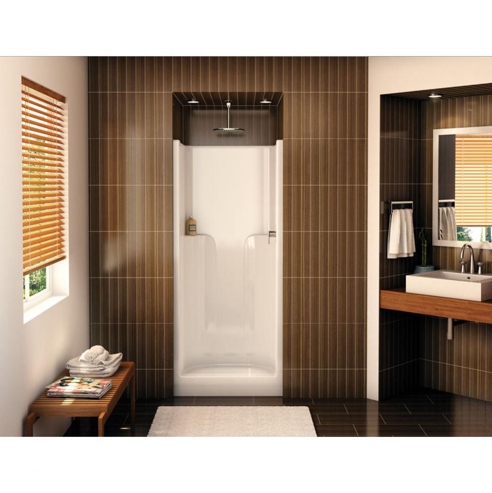 S-32 32 in. x 32 in. x 72 in. 1-piece Alcove Shower with No Seat, Center Drain in Bone