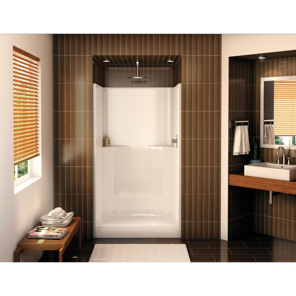 S-42 42 in. x 35.25 in. x 72 in. 1-piece Alcove Shower with No Seat, Center Drain in Biscuit