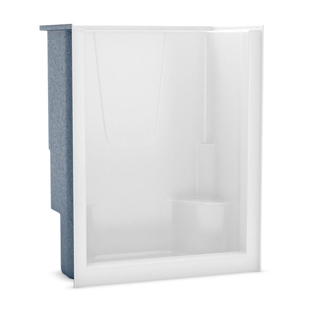 S-48 48 in. x 36 in. x 75 in. 1-piece Alcove Shower with 2 Seats, Center Drain in Biscuit