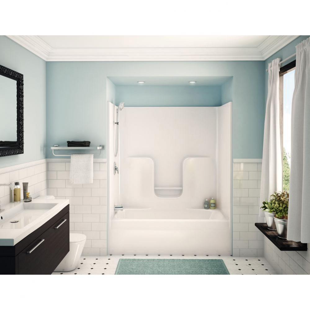 CM-60 60 in. x 31.5 in. x 72 in. 1-piece Tub Shower with Left Drain in White