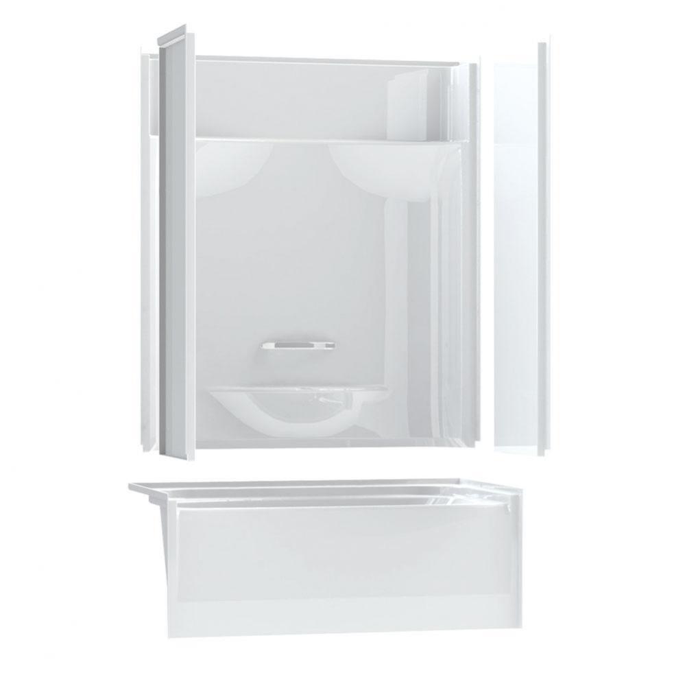 KDTS 2954 53.875 in. x 29 in. x 77.5 in. 4-piece Tub Shower with Left Drain in White