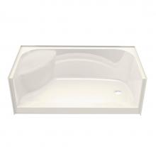 Aker 142044-000-007-084 - SPS 3460 AcrylX Alcove Right-Hand Drain Shower Base in Biscuit