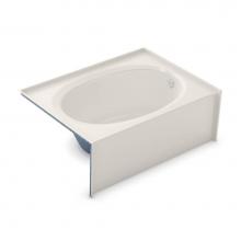 Aker 141081-000-007-002 - OVA-4260 AcrylX Alcove Right-Hand Drain Bath in Biscuit