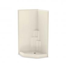 Aker 141038-000-004-500 - SH-NA AFR AcrylX Corner Center Drain One-Piece Shower in Bone