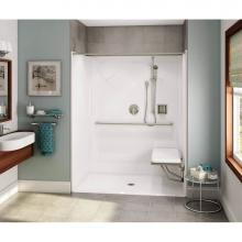 Aker 141342-L-000-006 - OPS-6036-RS AcrylX Alcove Center Drain One-Piece Shower in Sterling Silver - Massachusetts Complia