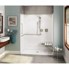 Aker 141458-R-000-004 - OPS-6030 AcrylX Alcove Center Drain One-Piece Shower in Bone - ANSI compliant