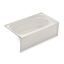 Aker 142003-000-007-585 - TOF-2954 AFR AcrylX Alcove Right-Hand Drain Bath in Biscuit