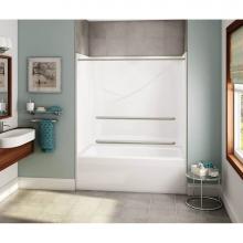 Aker 141382-000-002-214 - OPTS-6032 AcrylX Alcove Left-Hand Drain One-Piece Tub Shower in White - MASS Grab Bars