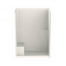 Aker 141392-000-007-101 - 16034STTS AcrylX Alcove Center Drain One-Piece Shower in Biscuit