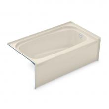 Aker 142003-000-004-585 - TOF-2954 AFR AcrylX Alcove Right-Hand Drain Bath in Bone