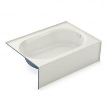 Aker 141355-000-007-502 - TO-4260 AFR AcrylX Alcove Right-Hand Drain Bath in Biscuit