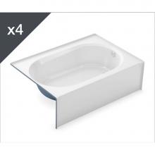 Aker 141361-002-002-001 - TO-4260 AcrylX Alcove Left-Hand Drain Bath in White