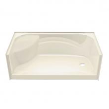 Aker 142039-000-004-585 - SPS 3060 AFR AcrylX Alcove Left-Hand Drain Shower Base in Bone