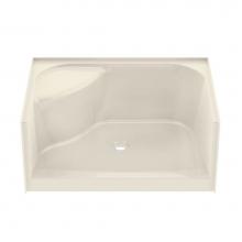 Aker 142032-000-004-083 - SPS 3448 AcrylX Alcove Center Drain Shower Base in Bone