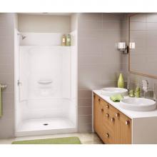 Aker 142031-000-002-593 - KDS 3448 AFR AcrylX Alcove Center Drain Four-Piece Shower in White