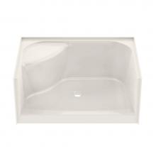 Aker 142032-000-007-085 - SPS 3448 AcrylX Alcove Center Drain Shower Base in Biscuit