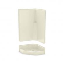 Aker 141047-000-004-003 - KD-NAS AcrylX Corner Center Drain Two-Piece Shower in Bone