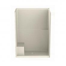 Aker 141392-000-004-002 - 16034STTSM AFR AcrylX Alcove Right-Hand Drain One-Piece Shower in Bone