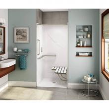 Aker 141325-R-000-019 - OPS-3636-RS AcrylX Alcove Center Drain One-Piece Shower in Thunder Grey - L-shaped and Vertical Gr
