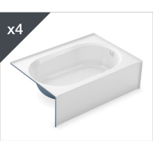 Aker 141362-002-002-501 - TO-4260 AFR AcrylX Alcove Left-Hand Drain Bath in White