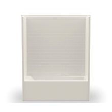 Aker 141396-L-000-007 - 6030STT AcrylX Alcove Left-Hand Drain One-Piece Tub Shower in Biscuit