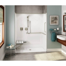 Aker 141461-R-000-015 - OPS-6030-RS AcrylX Alcove Center Drain One-Piece Shower in Black - ANSI compliant