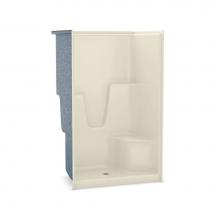 Aker 141033-AFR/L-000-004 - SHLS/RS-48 48.25 in. x 36 in. x 76.5 in. 1-piece Alcove Shower with Left Seat, Center Drain in Bon