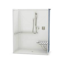 Aker 141291-L-000-002 - OPS-6030 ADA/ANSI Compliant (with Seat) 60 in. x 30.25 in. x 76.625 in. 1-piece Alcove Shower with