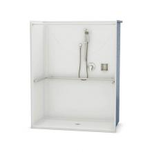 Aker 141334-000-004 - OPS-6030-RS AcrylX Alcove Center Drain One-Piece Shower in Bone - ADA Compliant (without Seat)