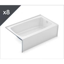 Aker 141359-R-002-004 - TO-3660 - Job pack of 8 Alcove Bathtubs with Right Drain in Bone