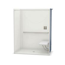 Aker 141368-000-004 - OPS-6036 with MASS Grab Bar and Seat 60 in. x 36 in. x 76.625 in. 1-piece Alcove Shower with No