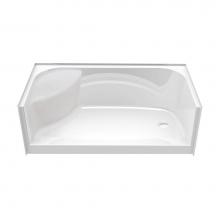 Aker 142032-R-000-002 - SPS 3448 47.875 in. x 33.625 in. x 20.125 in. Shower Base with Right Seat, Center Drain in White