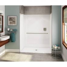 Aker 141381-000-002-128 - OPS-6036-RS AcrylX Alcove Center Drain One-Piece Shower in White - MASS Grab Bar