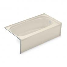 Aker 142009-000-004-584 - TOF-3060 AFR AcrylX Alcove Left-Hand Drain Bath in Bone