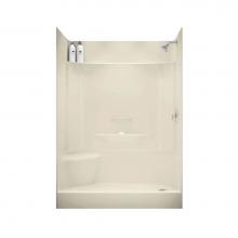 Aker 142043-000-004-594 - KDS 3460 AFR AcrylX Alcove Right-Hand Drain Four-Piece Shower in Bone