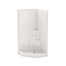 Aker 141038-000-007-000 - SH-NA AcrylX Corner Center Drain One-Piece Shower in Biscuit