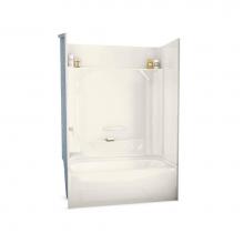 Aker 142001-000-007-594 - KDTS 2954 AFR AcrylX Alcove Left-Hand Drain Four-Piece Tub Shower in Biscuit