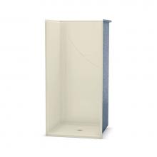 Aker 141271-000-004 - OPS-3636 AcrylX Alcove Center Drain One-Piece Shower in Bone - Base Model