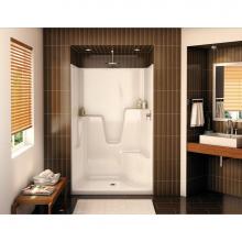 Aker 141033-L-000-002 - SHLS/RS-48 48.25 in. x 36 in. x 76.5 in. 1-piece Alcove Shower with Left Seat, Center Drain in Whi