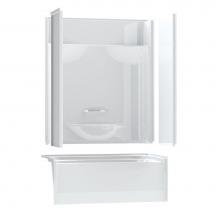 Aker 142000-R-000-002 - KDTS 2954 53.875 in. x 29 in. x 77.5 in. 4-piece Tub Shower with Right Drain in White