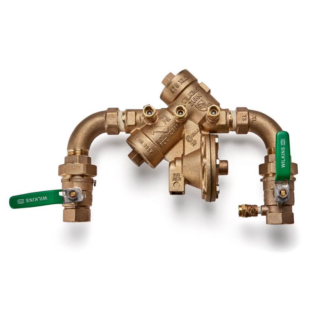 1'' 975XL2 Reduced Pressure Principle Backflow Preventer with street elbows and union ba