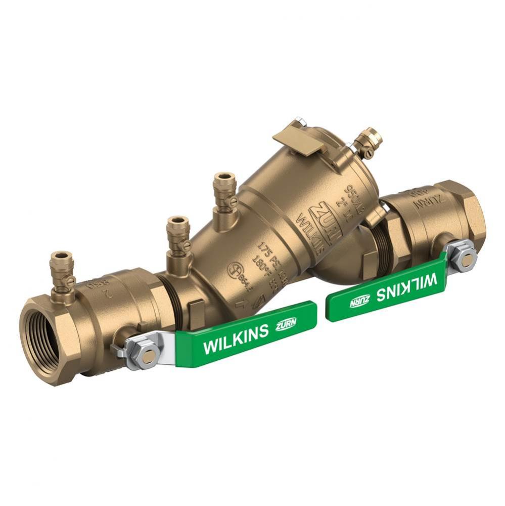 1-1/2'' 950Xl3 Double Check Backflow Preventer With Integral Male Flare Sae Test Fitting