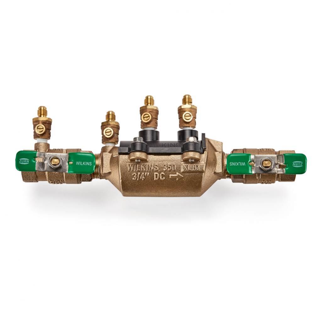 3/4'' 350Xl Double Check Backflow Preventer With Sae Flare Test Fitting