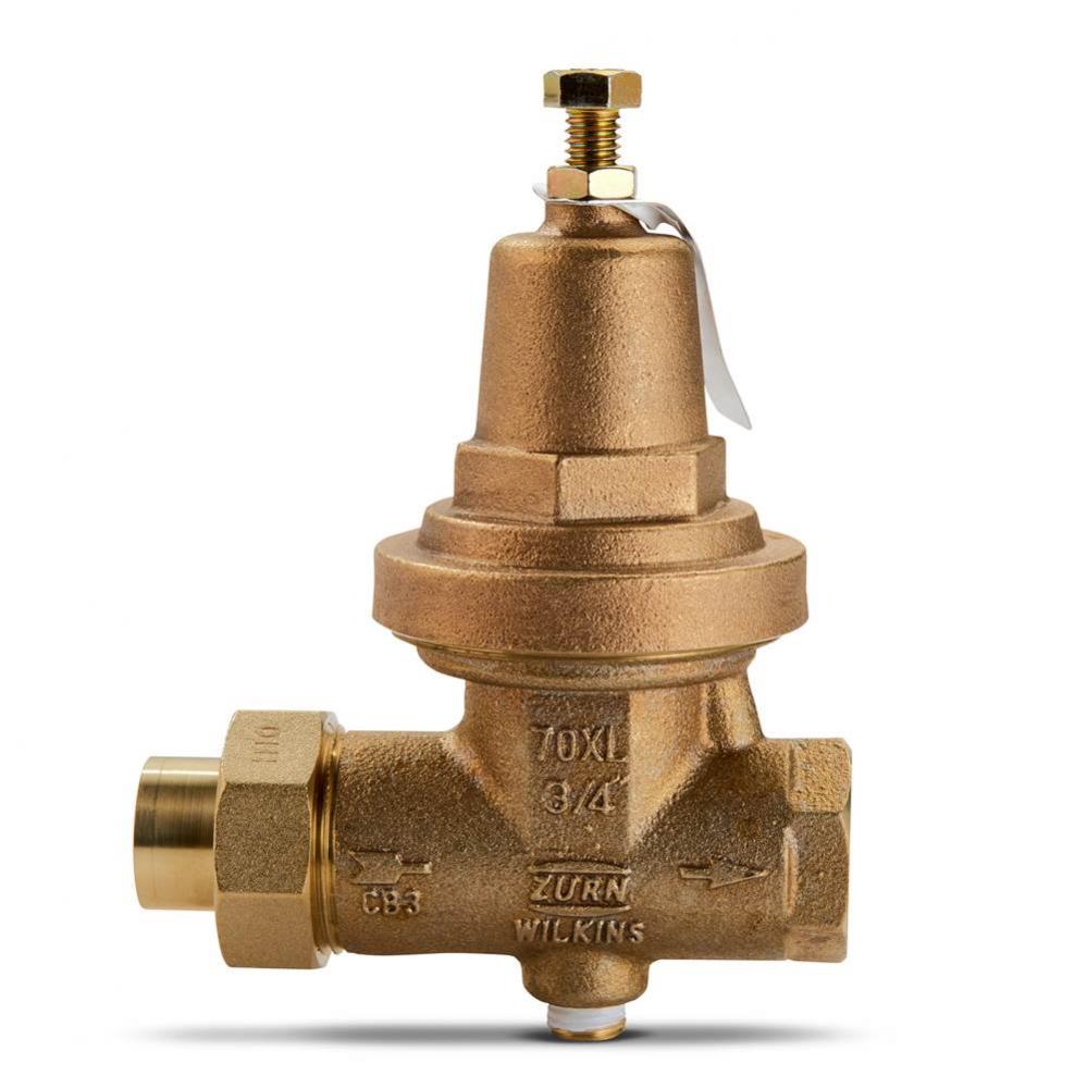 3/4'' 70XL Pressure Reducing Valve with FC (cop/ sweat) union connection, tapped and plu