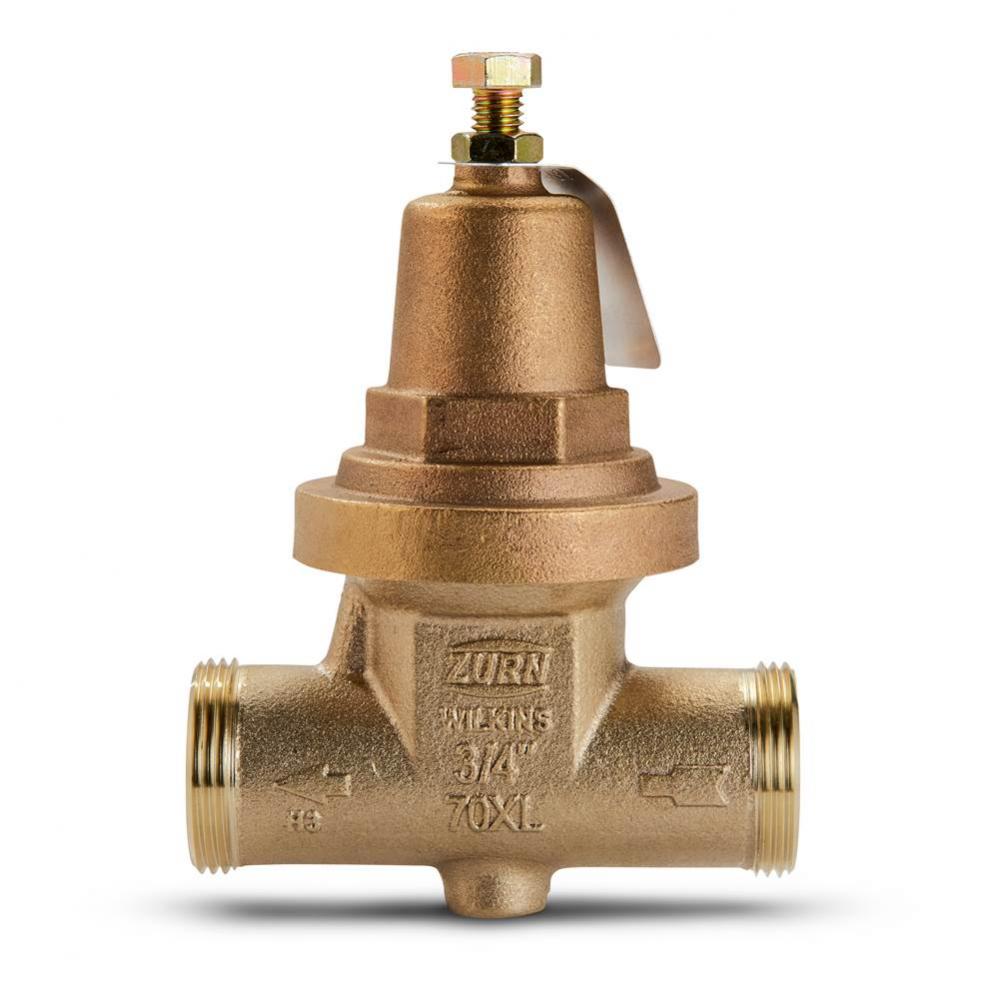 3/4'' 70XL Pressure Reducing Valve with a double union FNPT connection, less union nut a