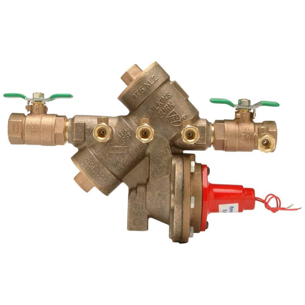 975Xl2 Reduced Pressure Principle Backflow Preventer W/ 3/4'' Relief Valve Monitor Switc