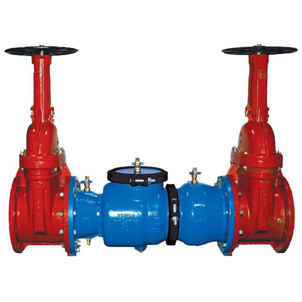 8'' 350 Double Check Valve Backflow Preventer, With OsAndY Gates, Flg X Flg